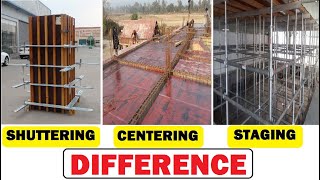 Difference Between Shuttering Centering and Staging  Most asked in Civil Engineering Interview [upl. by Gnoc]