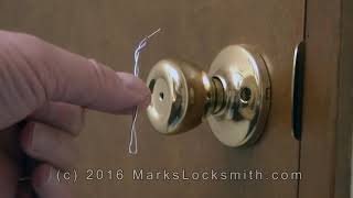 How To Unlock The Kwikset Bedroom  Bathroom Lock with a Paper Clip [upl. by Raoul187]