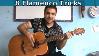 8 Flamenco amp Spanish Guitar Tricks Every Guitar Player Should Know Tutorial [upl. by Bergren]