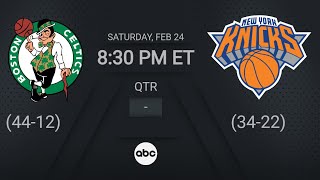 Boston Celtics Vs New York Knicks  NBA Regular Season ABC Live Scoreboard [upl. by Alyk]