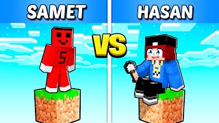 Minecraft TEK BLOK ama Samet vs Jr Hasan  Minecraft [upl. by Caril]