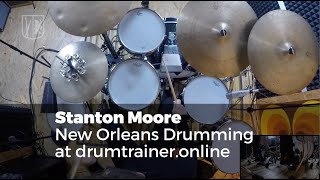 Stanton Moore New Orleans Drumming  Drumtrainer Online [upl. by Dosi]