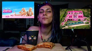 EATING LASAGNE ASMR  vegan gluten free 🎀 BARBIE EDITION 🎀 [upl. by Latimore]