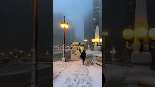 Do you enjoy snowy streets and cozy vibes ❄️☕✨welcome to the winter wonderland of Chicago ☃️🌨️🌬️🖤 [upl. by Grussing]