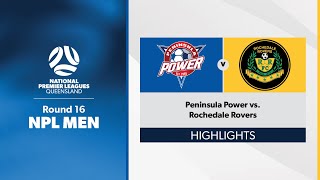 NPL Men Round 16  Peninsula Power vs Rochedale Rovers Highlights [upl. by Nnav]