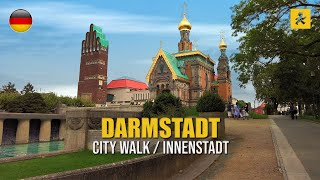 Darmstadt Germany 🇩🇪  Free Walking Tour  August 2023  4K 60fps Live Sound [upl. by Armando540]