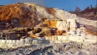 Mammoth Hot Springs in Yellowstone National Park [upl. by Acinnod91]