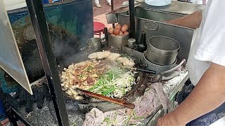 Thai Fried Radish Cake Over Charcoal Stove  Thailand Street Food [upl. by Khorma140]