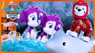 Aqua Pups Save Baby MerPups from a Cave 🌊  PAW Patrol  Toy Play for Kids [upl. by Bunce]