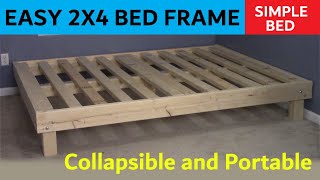 2x4 Queen Bed  Cheap Easy Portable [upl. by Zolner]