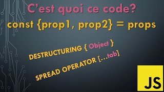 Explication du Destructuring et Spread Operator en Javascript avec Exemples pour Débutants 2021 [upl. by Aicats354]