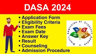 DASA 2024  Application form Eligibility Criteria Exam Date Syllabus [upl. by Cyrillus13]