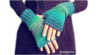 Crochet Pattern Quick Easy Fingerless Mitts Women [upl. by Iblehs]