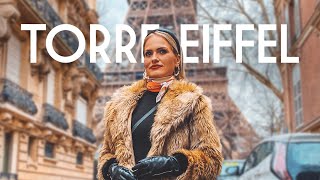 Torre Eiffel  Vlog de viagem em Paris [upl. by Aicirtel]