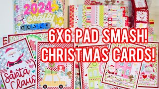 CraftyGoals2024 6x6 Paper Pad Smash  Christmas Cards  Mini Advent Calendar [upl. by Aikas988]