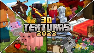 TOP 30 TEXTURAS DE 2023 PARA MINECRAFT PE BEDROCK [upl. by Anayk]