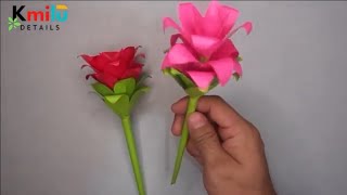 Tulipán de papel fácil y bonito – Flowers paper fáciles de hacer [upl. by Lajes]