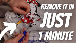 HOW TO REMOVE PRINTING FROM ANY PRINTED t shirt hoodies bags in just 1 minute with the iron [upl. by Netti485]