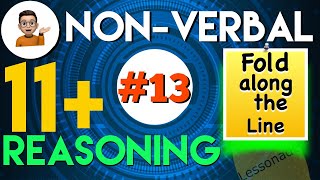 11 Plus Non Verbal Reasoning  Type 13  Fold along the line  Lessonade [upl. by Anaitsirc]