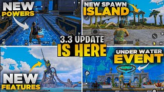 33 Update Atlantic Mode Is Here  Best Update Ever  New Features  Under Water Event PUBGM [upl. by Felty]