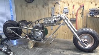 homemade mini bike chopper bobber pt 2 GoPro [upl. by Limemann]