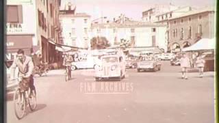 Driving in Padova Padua Italy in 1963 Archive film 93488 [upl. by Yrgoerg]