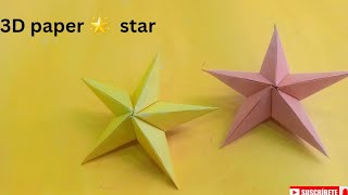 DIY 3D paper star 🌟 l paintellectualmeerab creativehandmade creative [upl. by Yelime888]