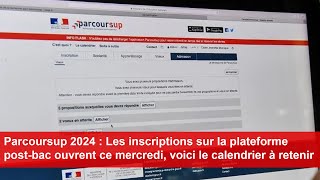 Parcoursup 2024  Les inscriptions sur la plateforme postbac ouvrent ce mercredi [upl. by Melita377]