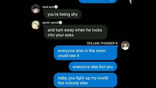 asanoya lyric confession  what makes you beautiful by one direction  haikyuu texts [upl. by Croix]