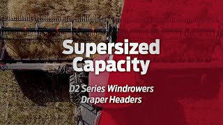 Super Sized Capacity  MacDon D2 Series Windrower Draper Headers [upl. by Etterb]