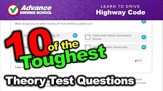 Ten of the Toughest Theory Test Questions  Learn to drive Highway Code [upl. by Ttirrem]