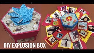 How to make explosion box  Hexagon explosion box [upl. by Crispin]