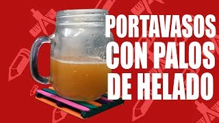 Portavasos con palos de paleta  Ideas Creativas DIY [upl. by Losyram552]