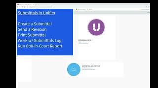 Submittals in Unifier  Contractor [upl. by Macleod430]