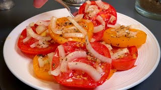 Das einfachste Rezept für leckere Tomaten 🍅 Toller Salat für jeden Tag [upl. by Inhsor]