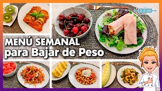 💚 Menú Semanal para BAJAR de PESO 1 🤩 SALUDABLE y ECONÓMICO 👍 Menú para Adelgazar Ideal Dieta 💖 [upl. by Adnana]