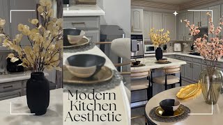 Kitchen  Clean and Decorate with Me  Modern CounterStools [upl. by Ailyt]