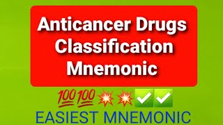 Classification of Anticancer Drugs with Mnemonic Easy Trick [upl. by Erreipnaej489]