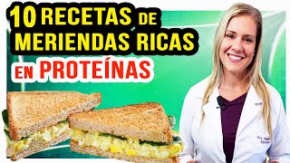 10 Recetas de Meriendas Ricas en Proteínas ¡FÁCILES PORTÁTILES y DELICIOSAS [upl. by Gorlicki]