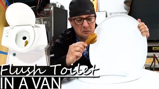 Install 12 Volt Flushable Marine Toilet  FOUR SEASON VAN LIFE  EP39 [upl. by Wappes490]