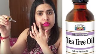 Top 10 ways to use TEA TREE OIL amp benefits for acne  face  hair  skin  body  टी ट्री ऑयल [upl. by Ahsina]