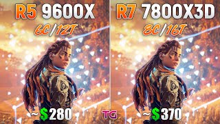 Ryzen 5 9600X 105W vs Ryzen 7 7800X3D  Test in 10 Games  Windows 11 24H2 [upl. by Nelav61]