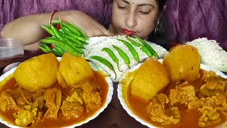 EXTREME SPICY🔥HOT🥵🌶️MUTTON CURRY BASMATI RICE HUGE🌶️CHILLIES🌶️MUKBANG EATING SHOW FoodieDipa [upl. by Oirifrop]