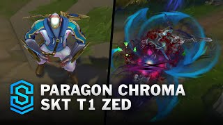 Paragon Chroma SKT T1 Zed Skin Spotlight  PreRelease  PBE Preview  League of Legends [upl. by Yelyr]