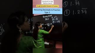 RECURRING DECIMALS TO FRACTION  TYPE 3 mathstricks mathshorts banking railways [upl. by Lizbeth]