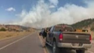 Evacuations ordered along wind driven Montana fire [upl. by Llevart]