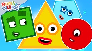 Explore Shapes Compilation for Kindergarten  Learn to Count 12345  Counting Maths  Numberblocks [upl. by Brosy]