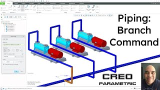 Creo Parametric  Piping Routing  Branch Command [upl. by Kyriako]