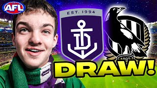 THE CRAZIEST DRAW EVER Fremantle vs Collingwood 2024 AFL Vlog [upl. by Now]