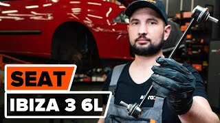 Cómo cambiar los bieletas de suspensión delantero en SEAT IBIZA 3 6L VÍDEO TUTORIAL DE AUTODOC [upl. by Eikcaj]